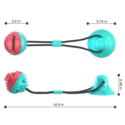 Interactive Suction Cup Dog Toy Ball – Tug & Chew Training Toy for Dogs