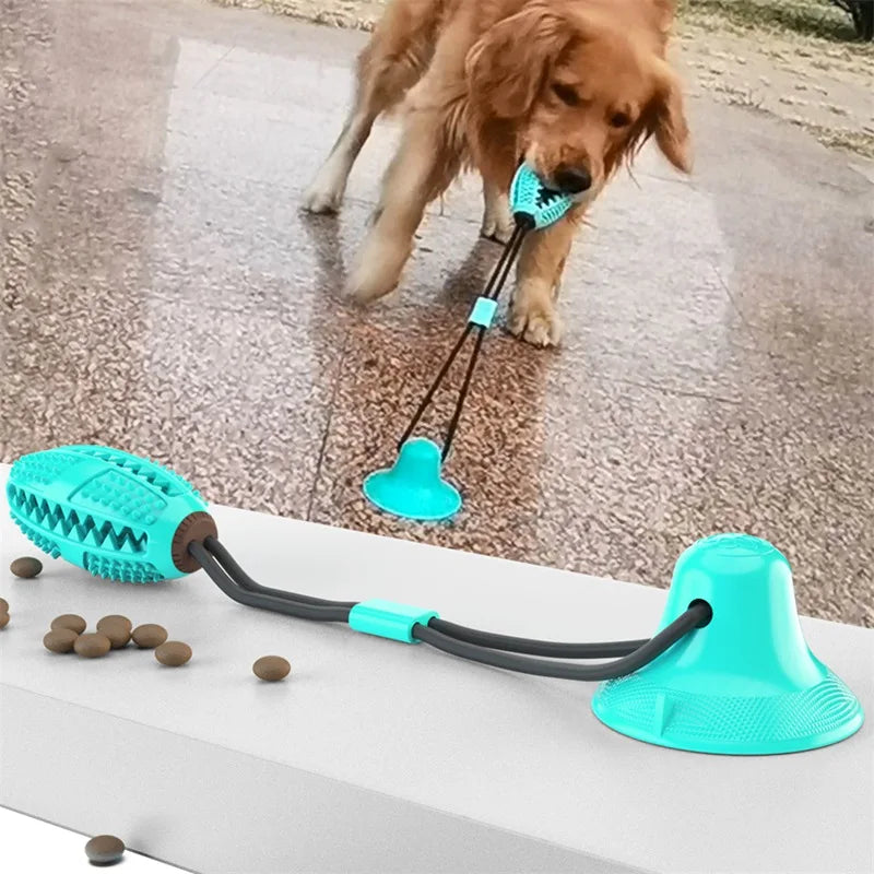 Interactive Suction Cup Dog Toy Ball – Tug & Chew Training Toy for Dogs