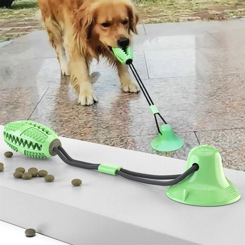 Interactive Suction Cup Dog Toy Ball – Tug & Chew Training Toy for Dogs